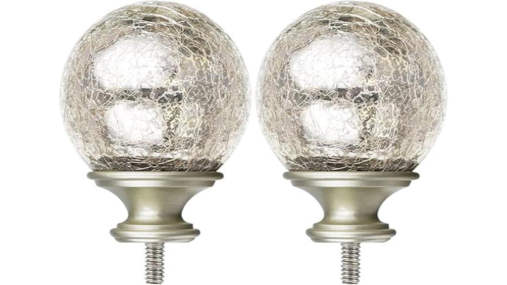 crackle glass finial set