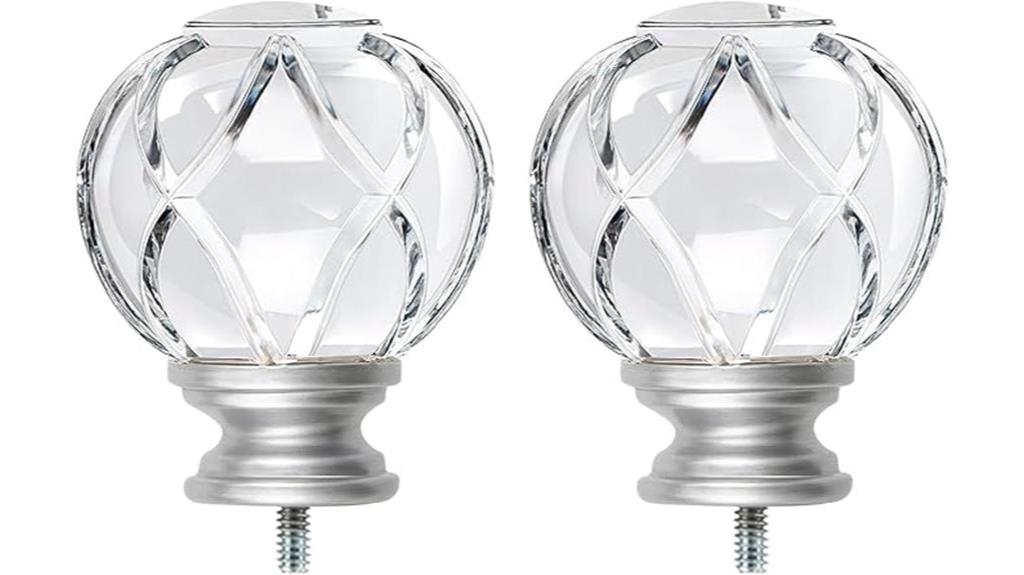 crystal netted curtain finials