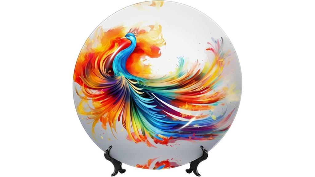 decorative phoenix ceramic plate