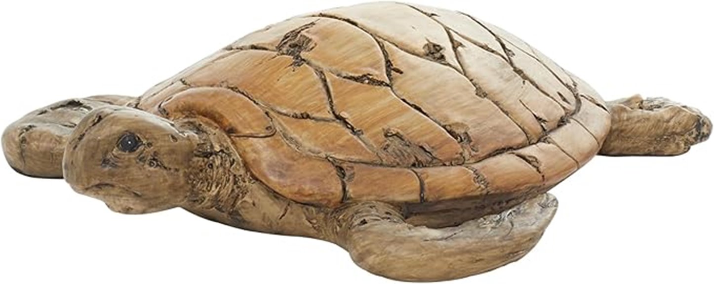 decorative polystone turtle sculpture