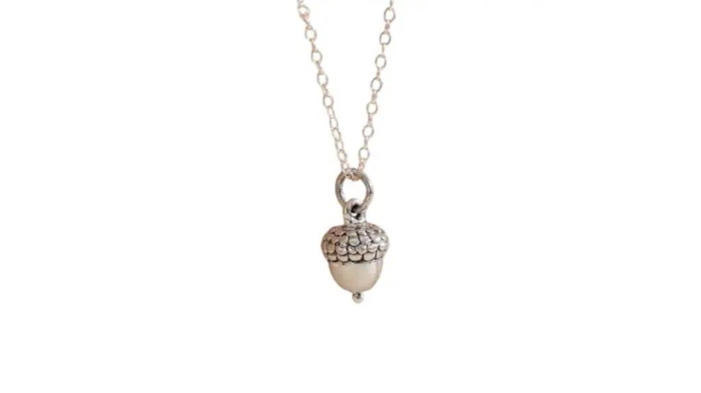 delicate silver acorn pendant