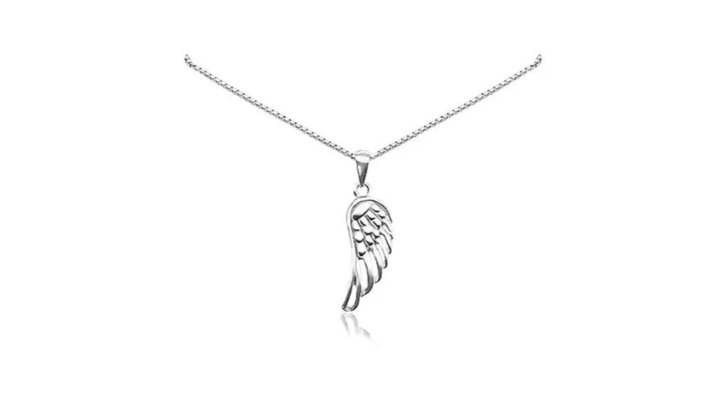 delicate silver angel necklace