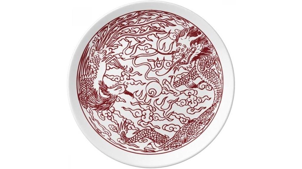 dragon phoenix porcelain plate