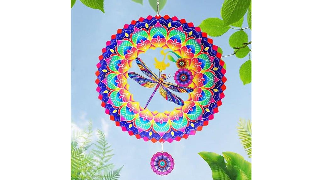 dragonfly mandala garden spinner