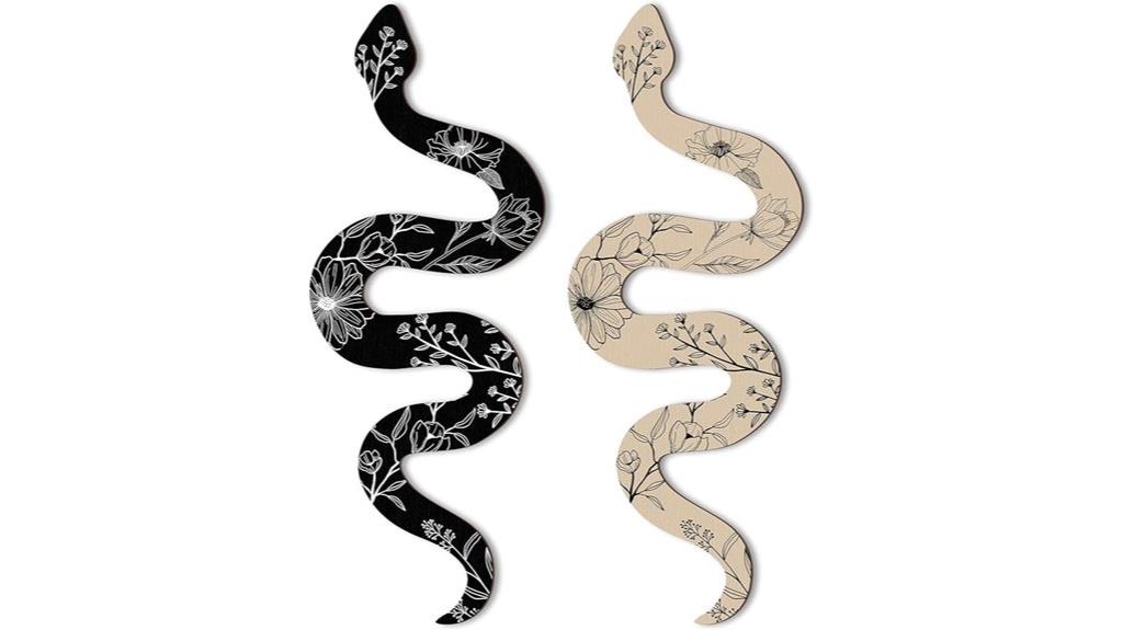 earthy boho wooden snake decor