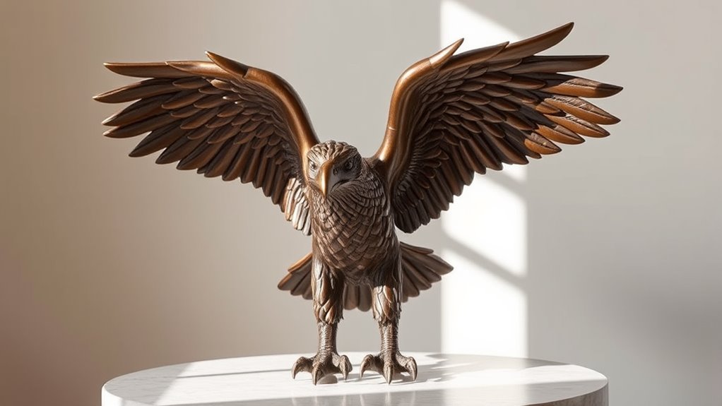 elegant bronze eagle sculptures