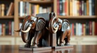 elegant carved elephant bookends
