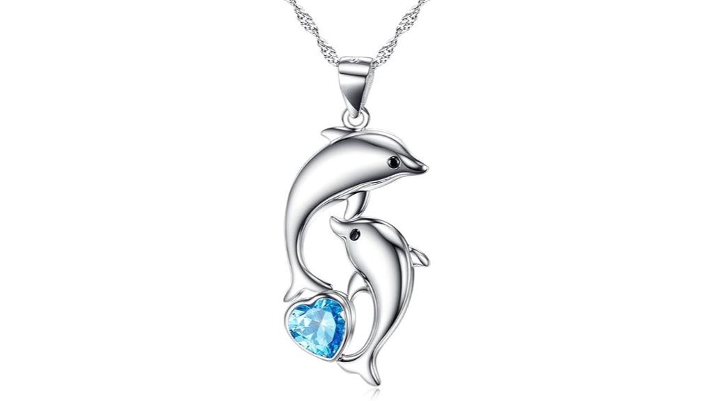 elegant dolphin silver necklace