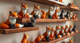 elegant fox resin figurines