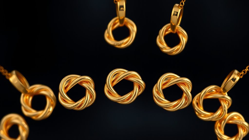 elegant gold endless knot pendants