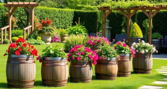 elegant oak barrel garden decor