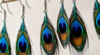 elegant peacock feather earrings