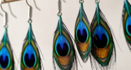elegant peacock feather earrings