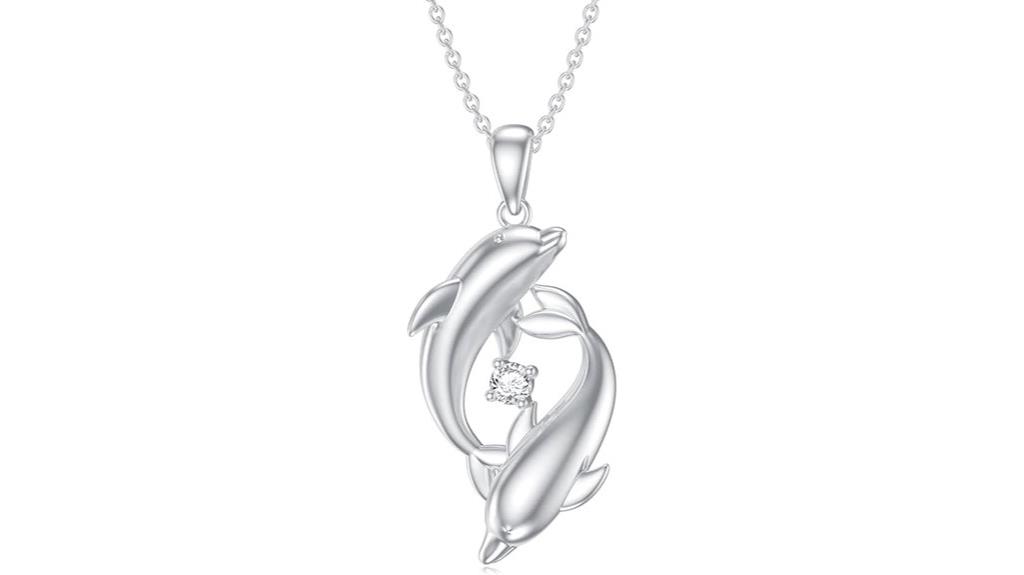 elegant silver dolphin pendant
