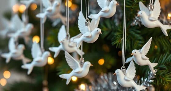 elegant white dove ornaments