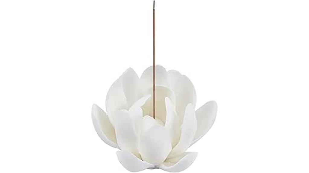 elegant white lotus incense holder