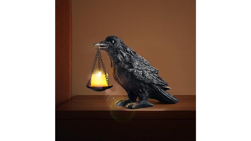 fake crow light decor