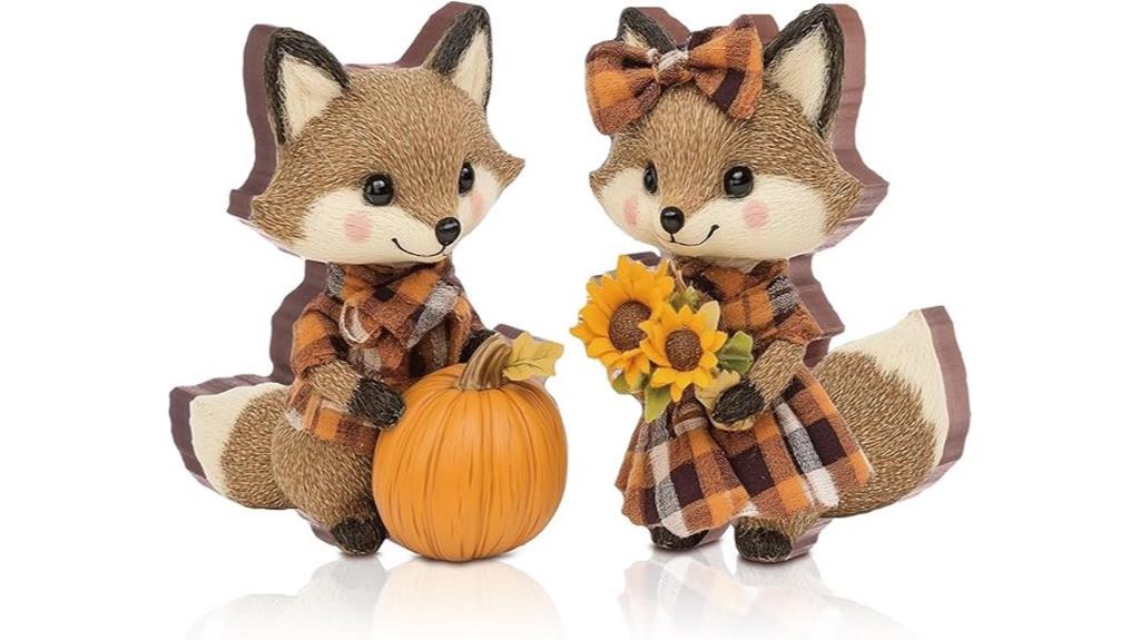 fall fox wooden decor