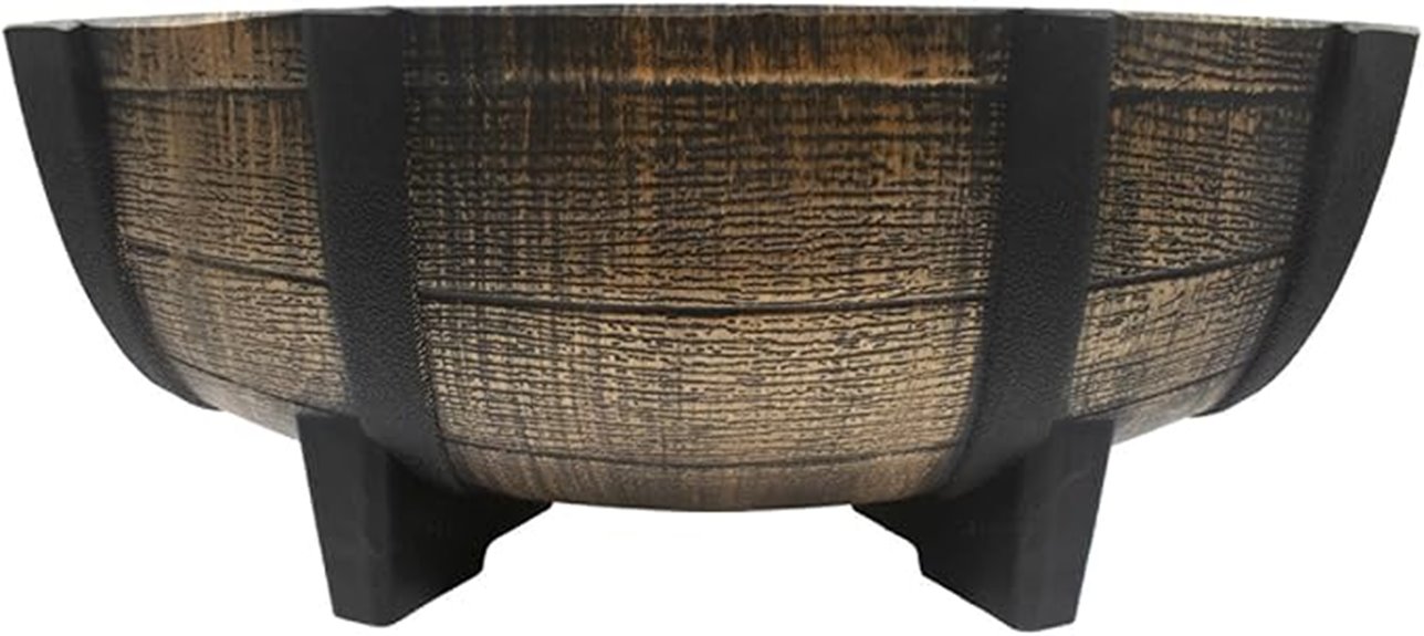 faux wooden whiskey barrel