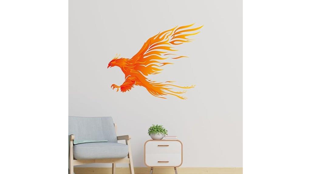 fiery phoenix wall art