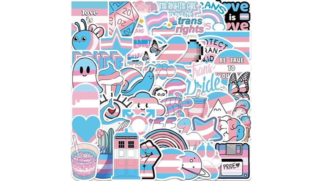 fifty transgender pride stickers