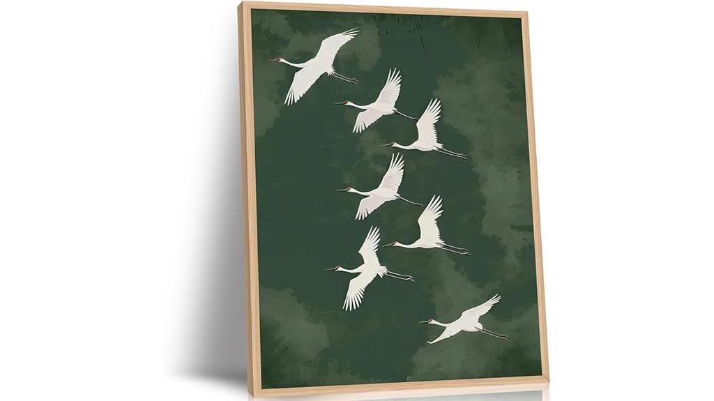 flying crane wall art