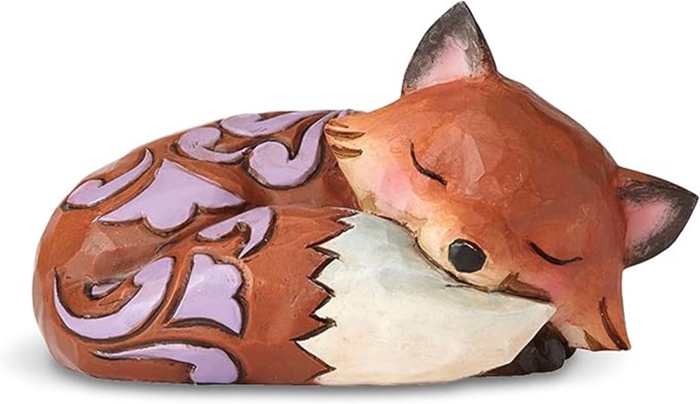 fox sleeping miniature figurine