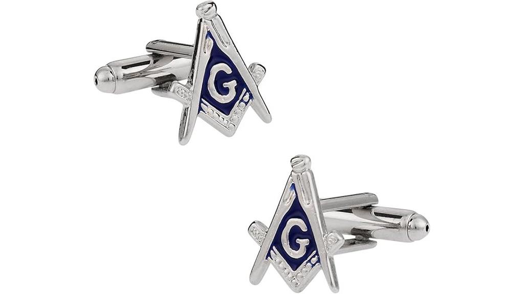 freemason silver cufflinks gift