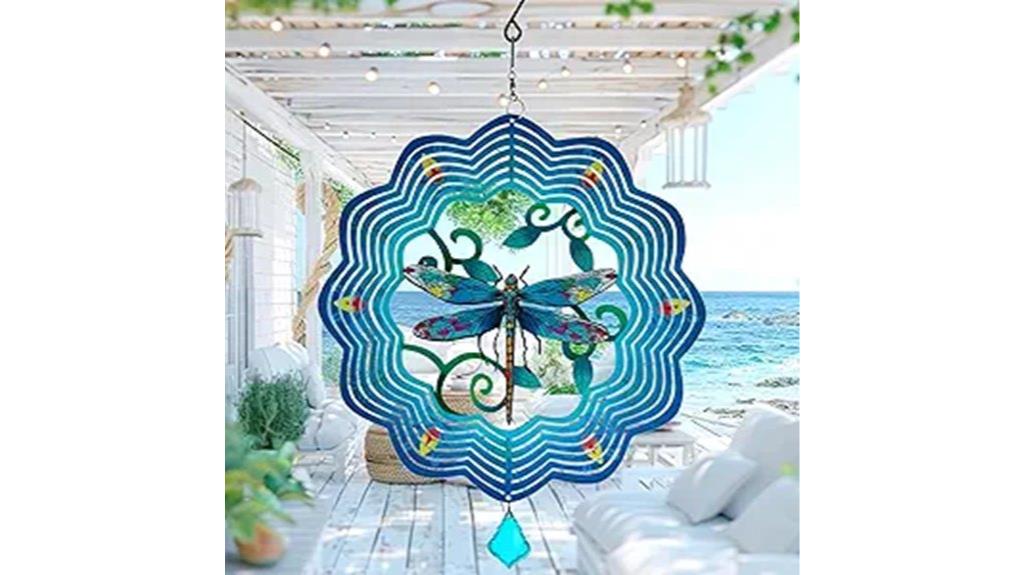 garden dragonfly wind spinner