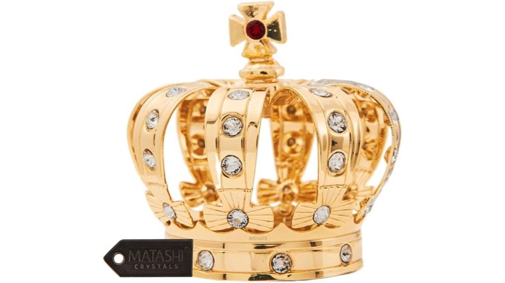 gold crown with crystals