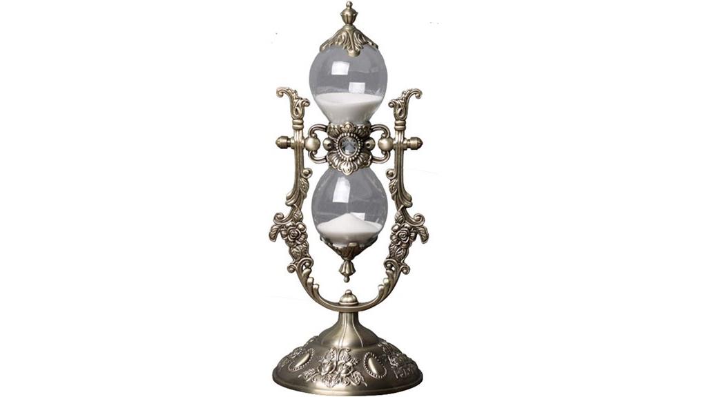 gold embossed 15 minute hourglass