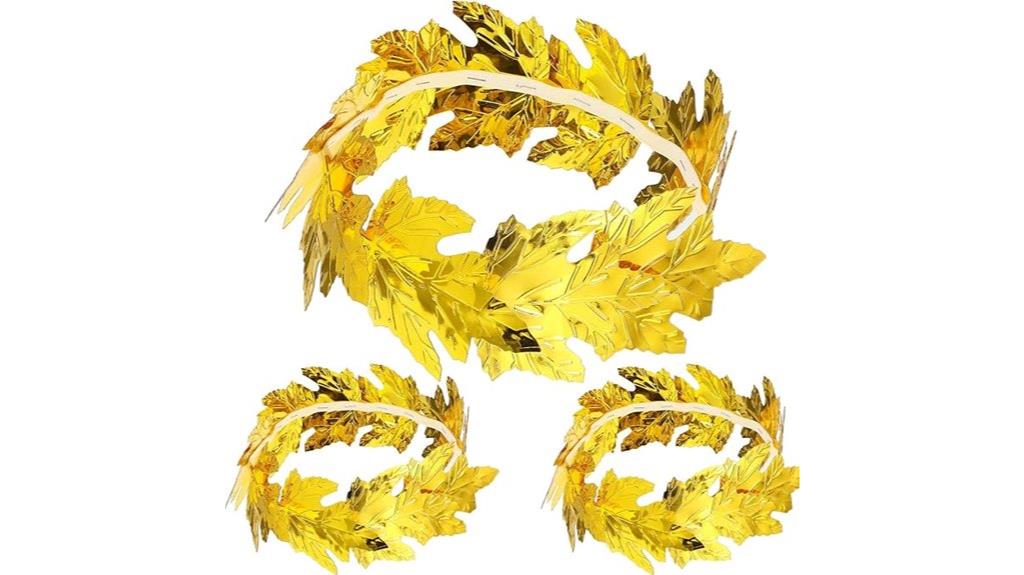 gold laurel leaf crowns