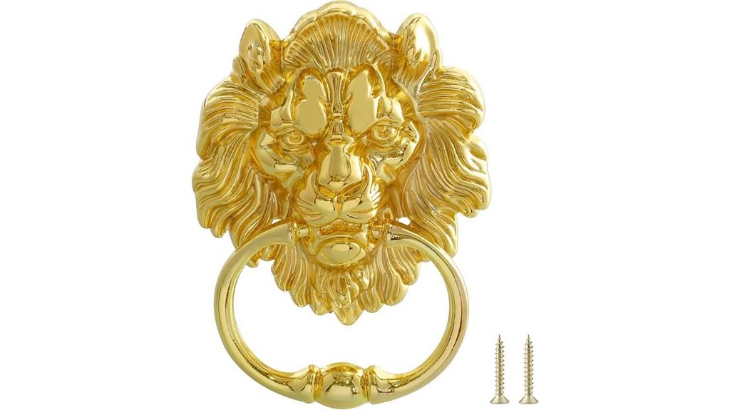 gold lion head knocker