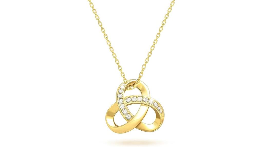 gold love knot pendant