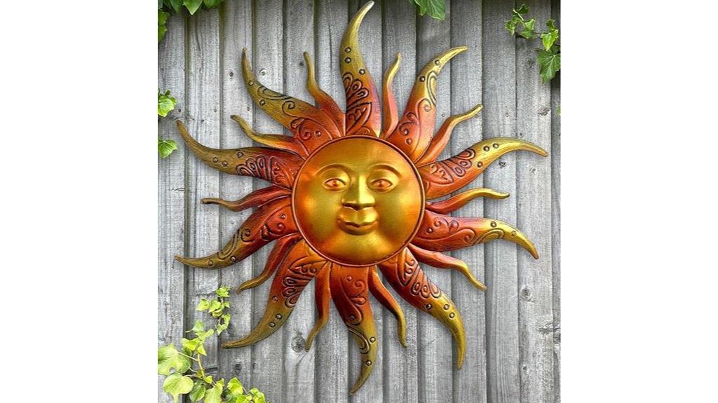 gold metal sun wall art