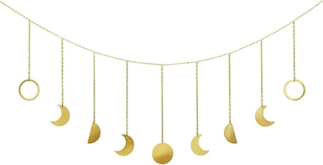 gold moon phase wall hanging