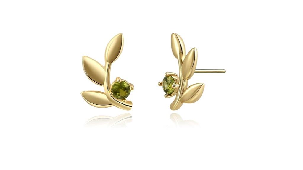 gold plated august birthstone earrings