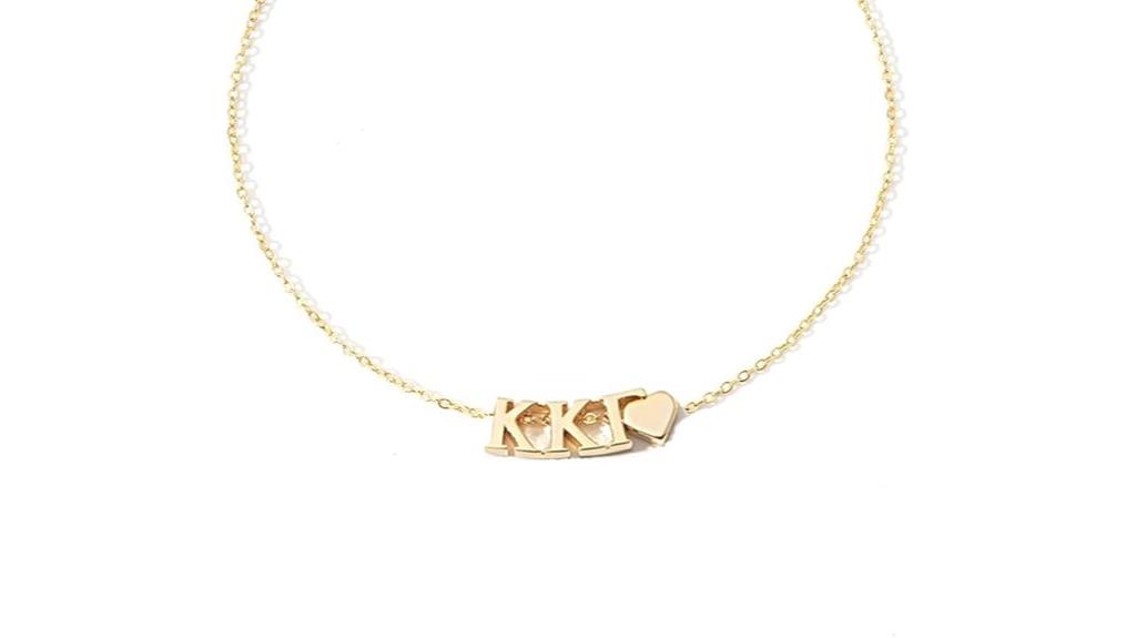gold plated greek letter necklace