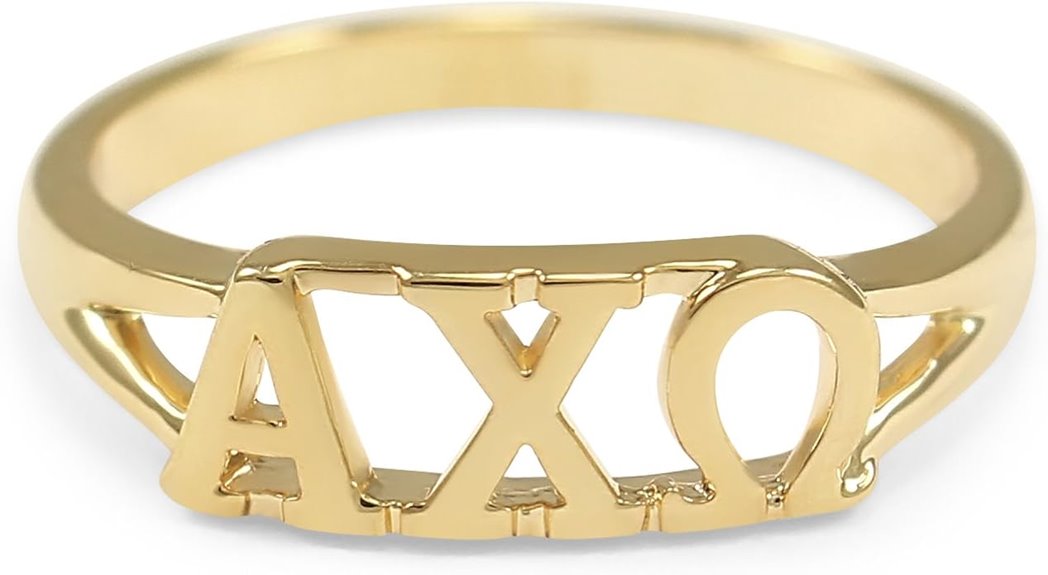 gold plated greek sorority ring