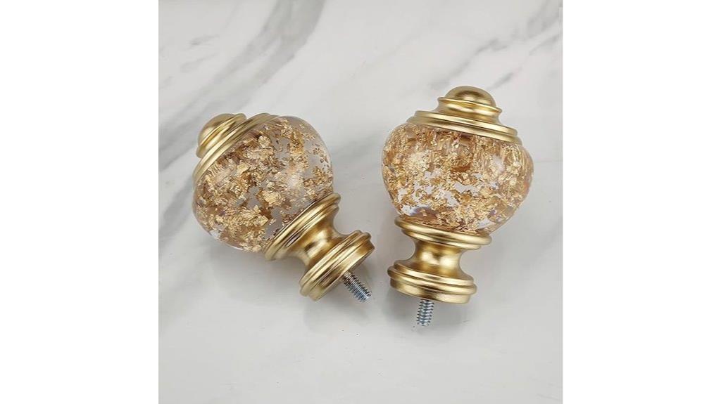 gold polyresin curtain finials
