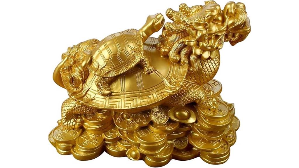 gold resin dragon turtle