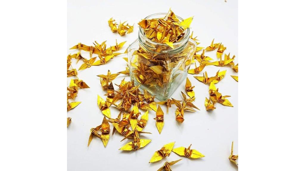 gold rose pattern cranes