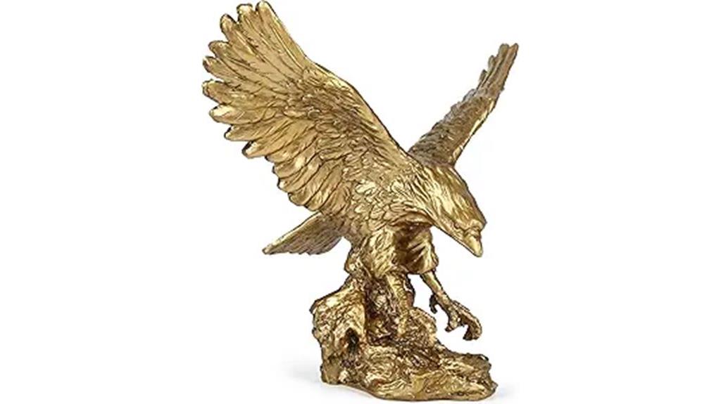 golden eagle flying figurine
