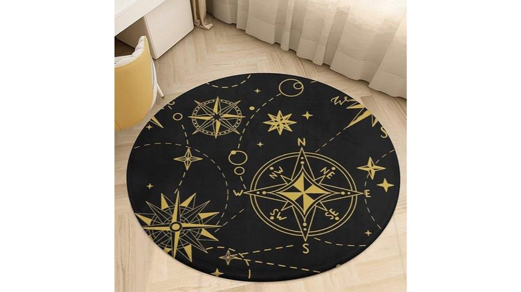 golden wind rose rug