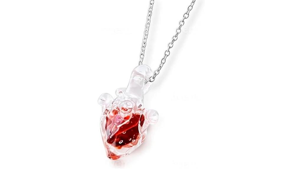 gothic heart anatomical necklace