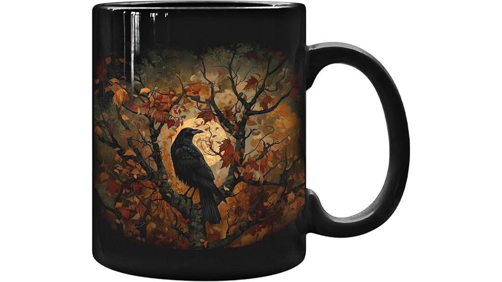 gothic raven crow mug