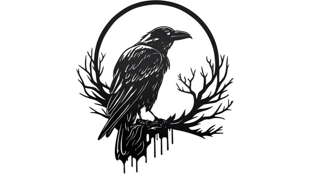 gothic raven crow wall art