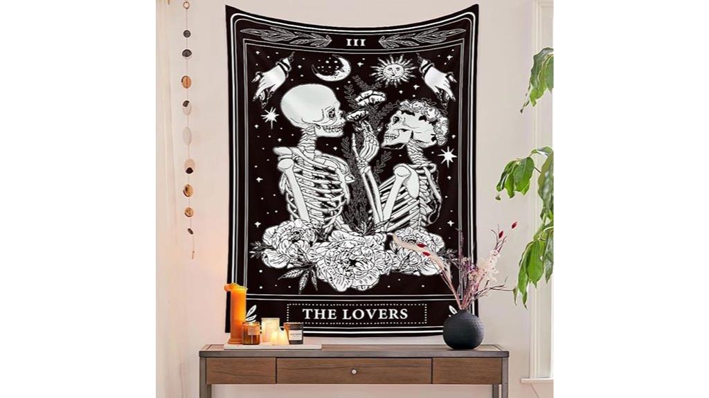 gothic skeleton wall tapestry