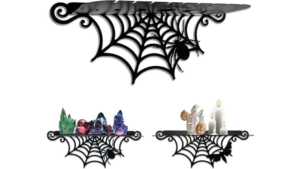 gothic spiderweb shelf pair