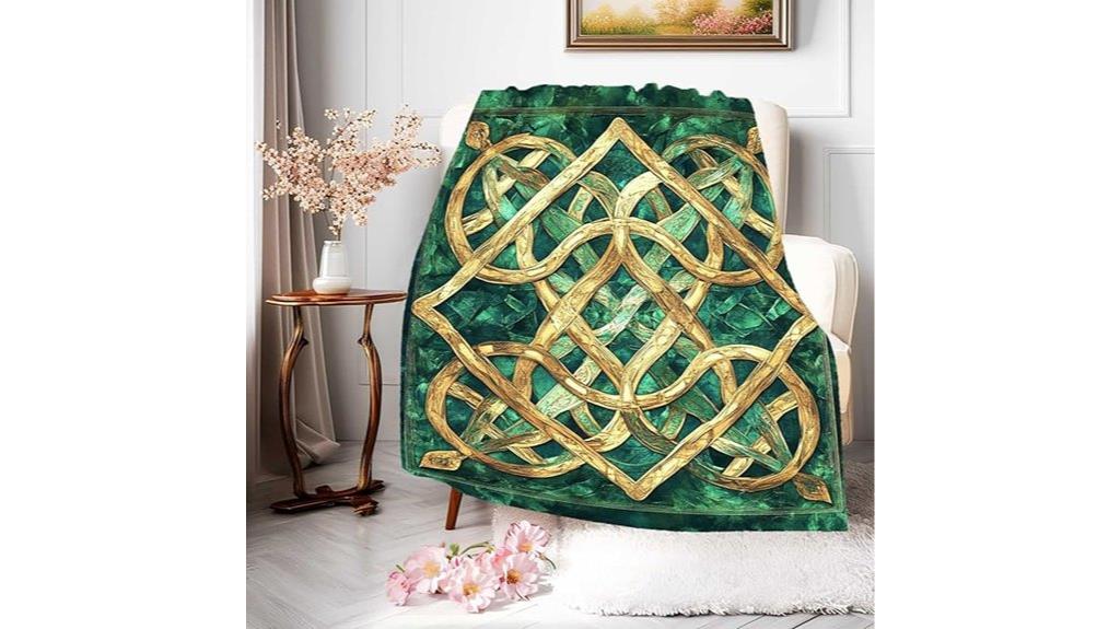 green gold celtic blanket